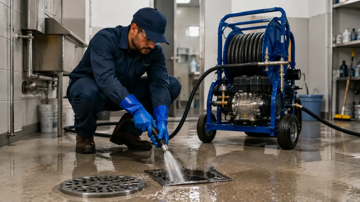 Floor Drain Hydro Jet Cleaning in Lebec