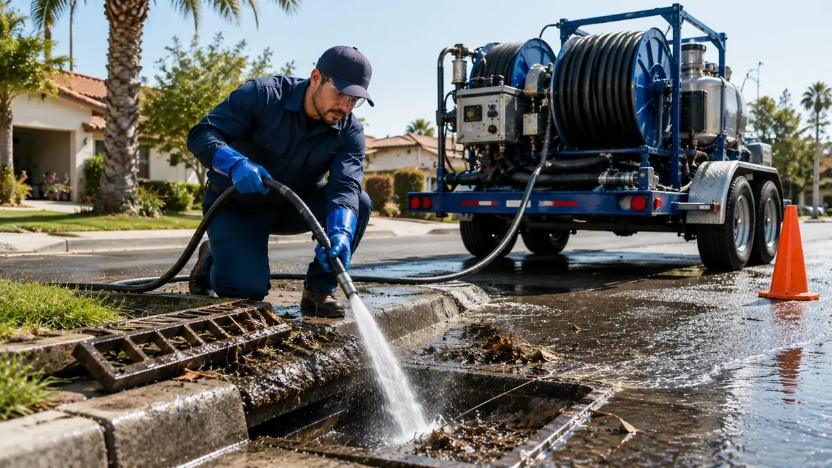 Storm Drain Hydro Jet Cleaning in Lebec