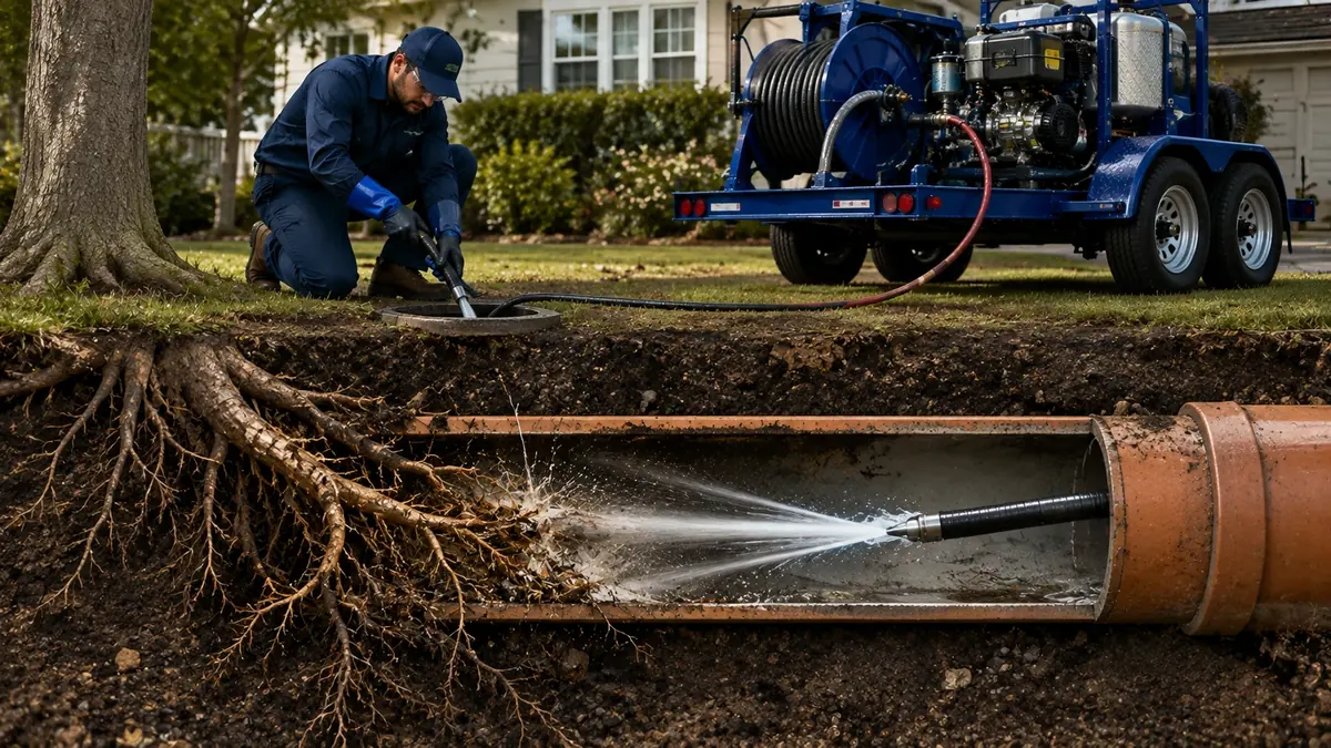 Tree Root Removal with Hydro Jetting in Lebec